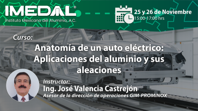 Cursos: Anatomía de un auto eléctrico: Aplicaciones del aluminio y sus aleaciones 